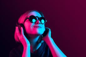 Music listener enjoying songs