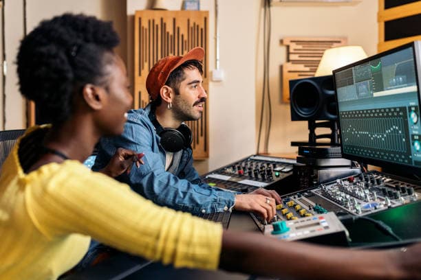 Music producer at work